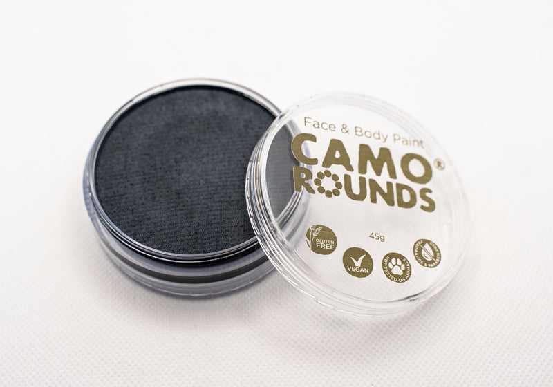 Camo Rounds® Face and Body Paint in Ash Color, Charcoal Black