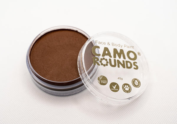 Camo Rounds® Face and Body Paint in Base Camp 6 Color, Coffee Brown