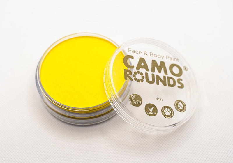 Camo Rounds® Face and Body Paint in Blazing Sun Color, Bright Yellow