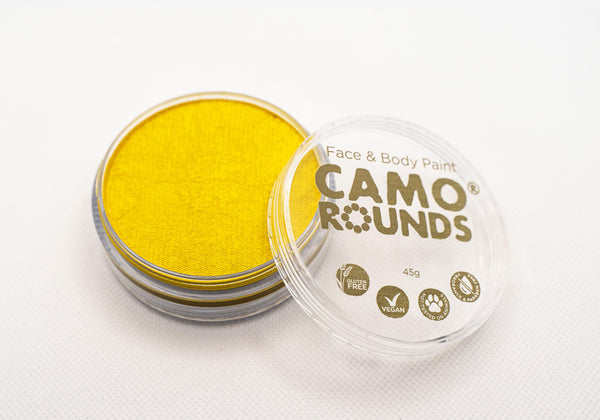 Camo Rounds® Face and Body Paint in Daffodil Color, Golden Yellow Shimmer