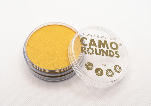 Camo Rounds® Face and Body Paint in Glowing Glam Color, Yellow Orange Shimmer