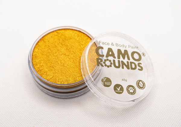 Camo Rounds® Face and Body Paint in Gold Color, Metallic