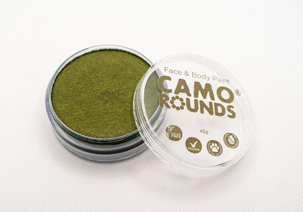 Camo Rounds® Face and Body Paint in Integrity Color, Olive Green Shimmer