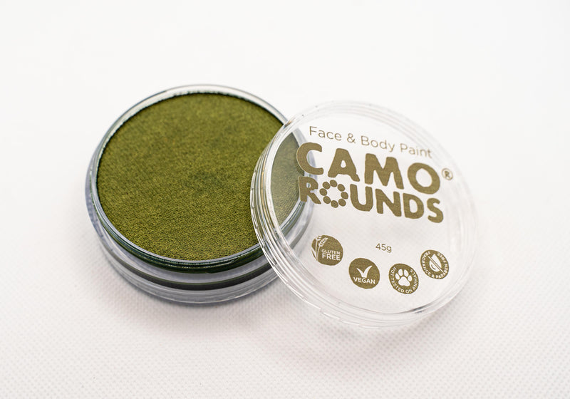 Camo Rounds® Face and Body Paint in Integrity Color, Olive Green Shimmer