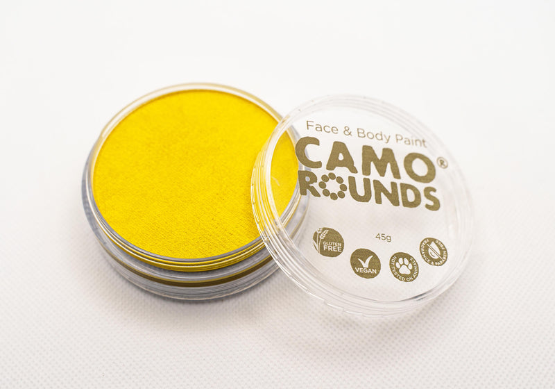 Camo Rounds® Face and Body Paint in Joyful Color, Yellow Shimmer