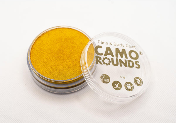 Camo Rounds® Face and Body Paint in Marigold Color, Marigold Yellow Shimmer