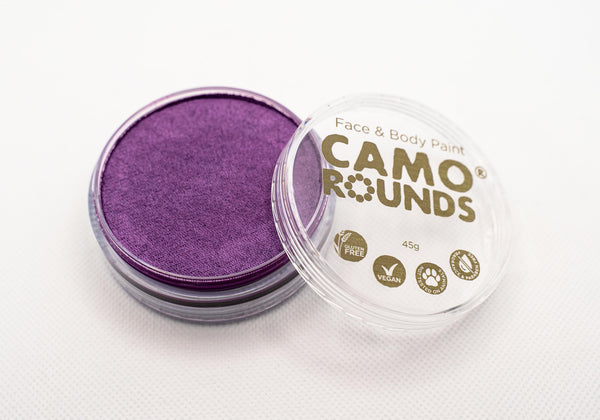 Camo Rounds® Face and Body Paint in Orchid Color, Solid Dark Orchid Purple Shimmer