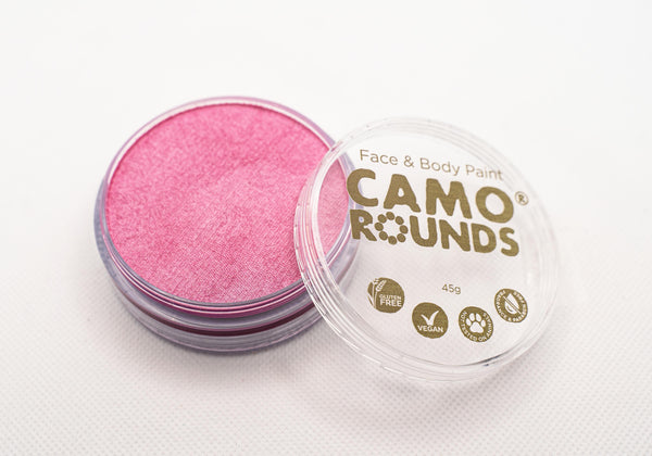 Camo Rounds® Face and Body Paint in Pink-i-keen Color, Carnation Pink Shimmer