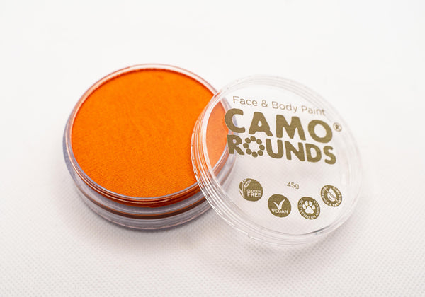 Camo Rounds® Face and Body Paint in Shine Color, Pumpkin Orange Shimmer