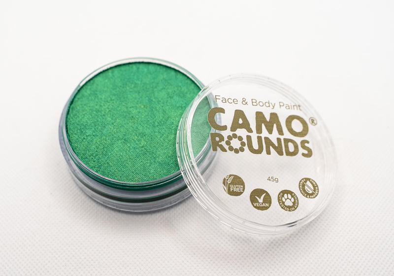 Camo Rounds® Face and Body Paint in Thyme Color, Emerald Green Shimmer